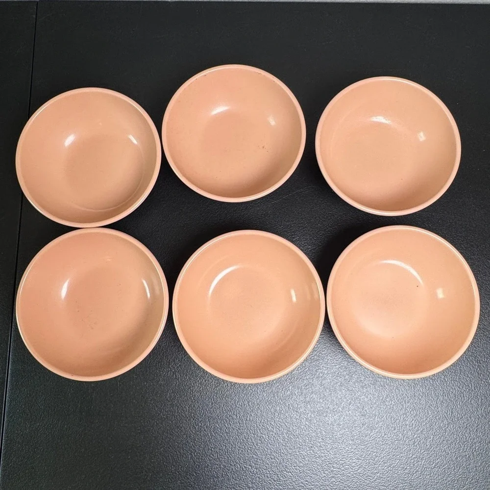 Vintage Dallas Ware B81 Peach Melamine Bowls Set of 6 MCM Melmac Made in USA #1